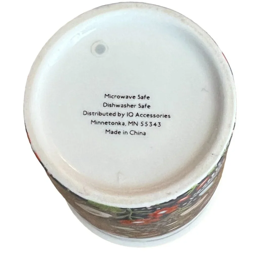 Blue Floral Double Walled Insulated Ceramic Travel Tumbler Pencil Holder READ - Picture 6 of 9